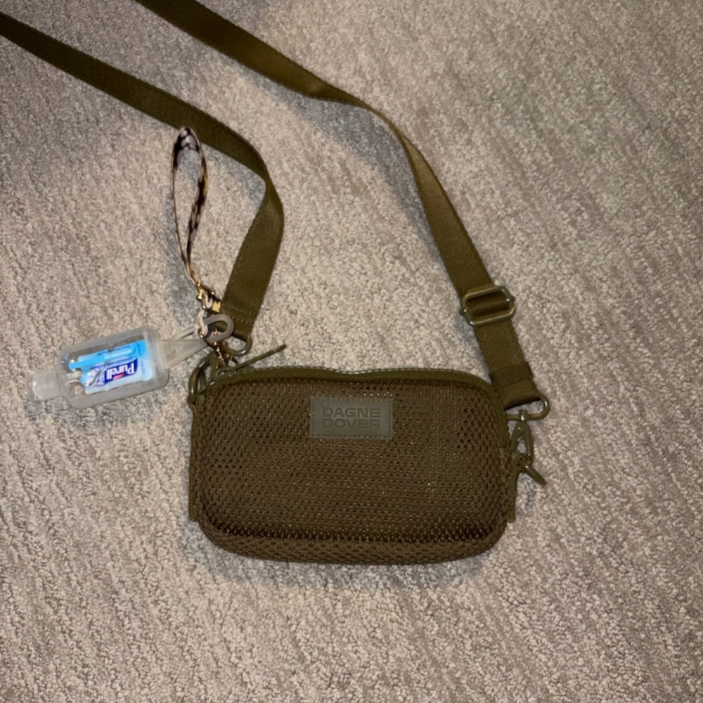 Dagne Dover Olive Green Air Mesh Sling Men's Bag